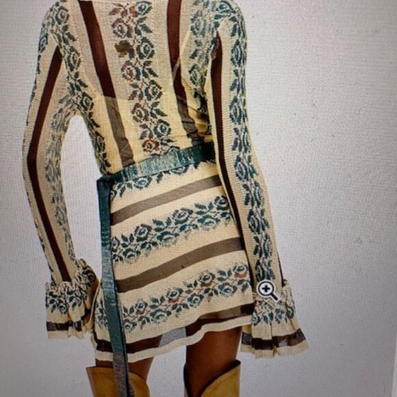 Free People Bella Rose Wrap Mini Dress, Sz L, NWT, $198 - Picture 2 of 11